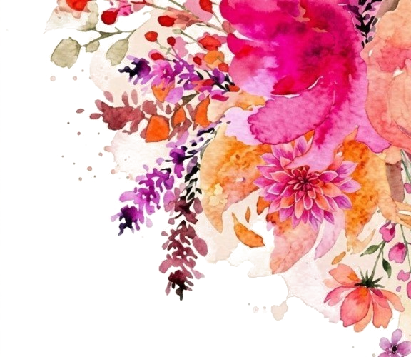 Detalle floral en acuarela de la invitación de Laura y Pablo